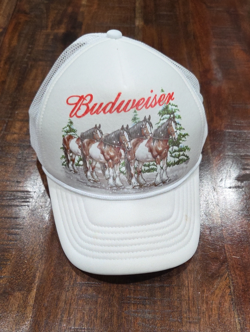 Budweiser Christmas Trucker Hat Retro
